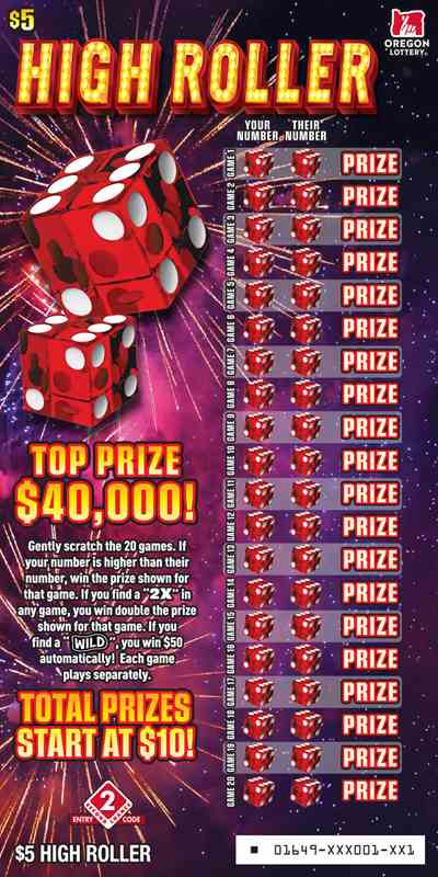 High Roller scratchcard - game number #1649 - front