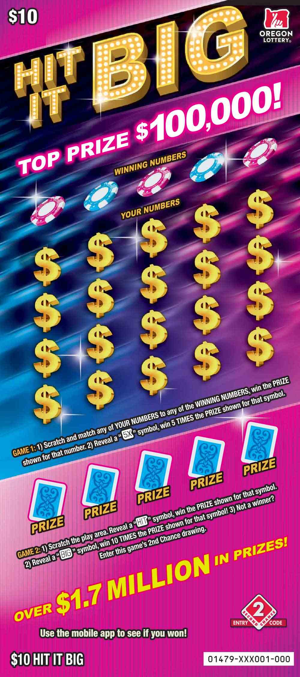 Hit It Big scratchcard - game number #1479 - front