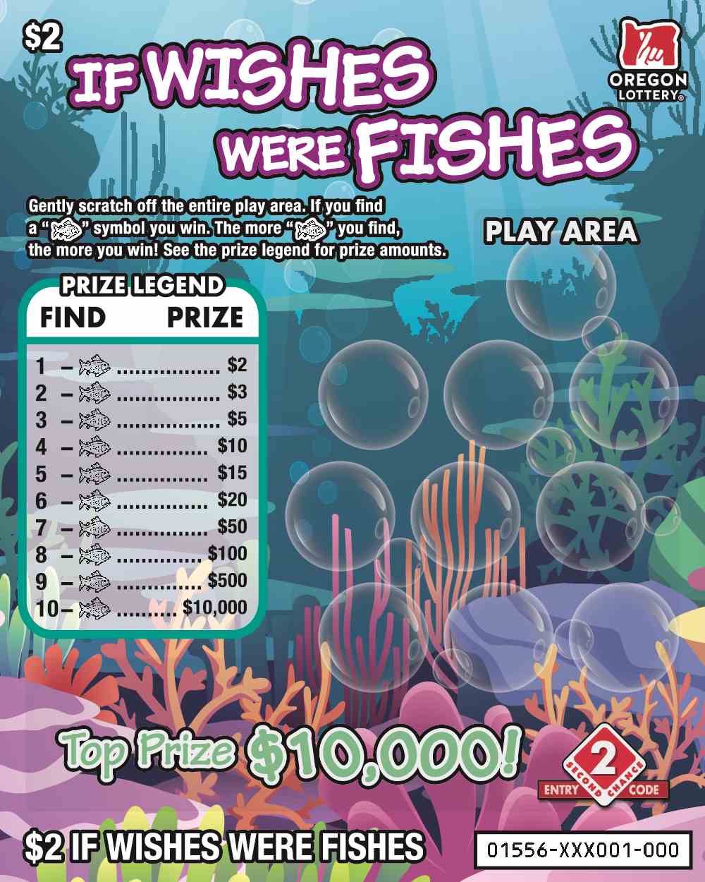 If Wishes Were Fishes scratchcard - game number #1556 - front