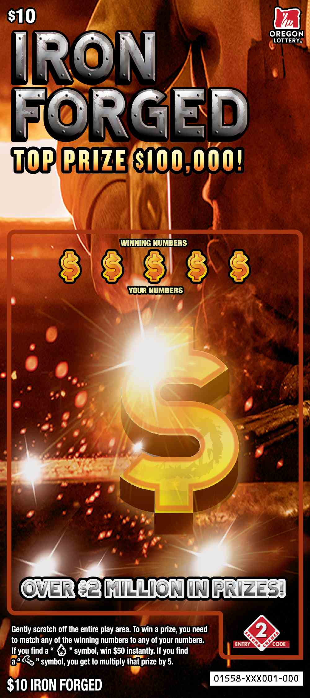 Iron Forged scratchcard - game number #1558 - front