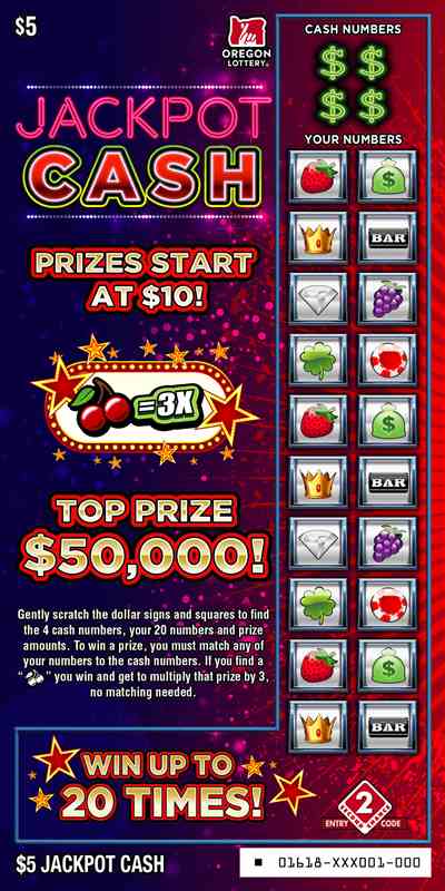 Jackpot Cash scratchcard - game number #1618 - front