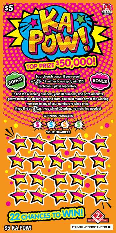 Ka Pow! scratchcard - game number #1638 - front