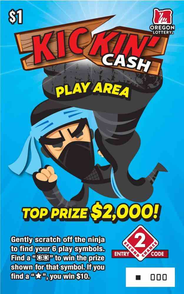 Kickin' Cash scratchcard - game number #1600 - front