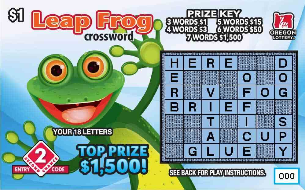 Leap Frog Crossword scratchcard - game number #1467 - front