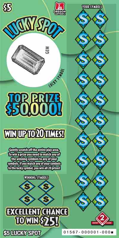 Lucky Spot scratchcard - game number #1567 - front