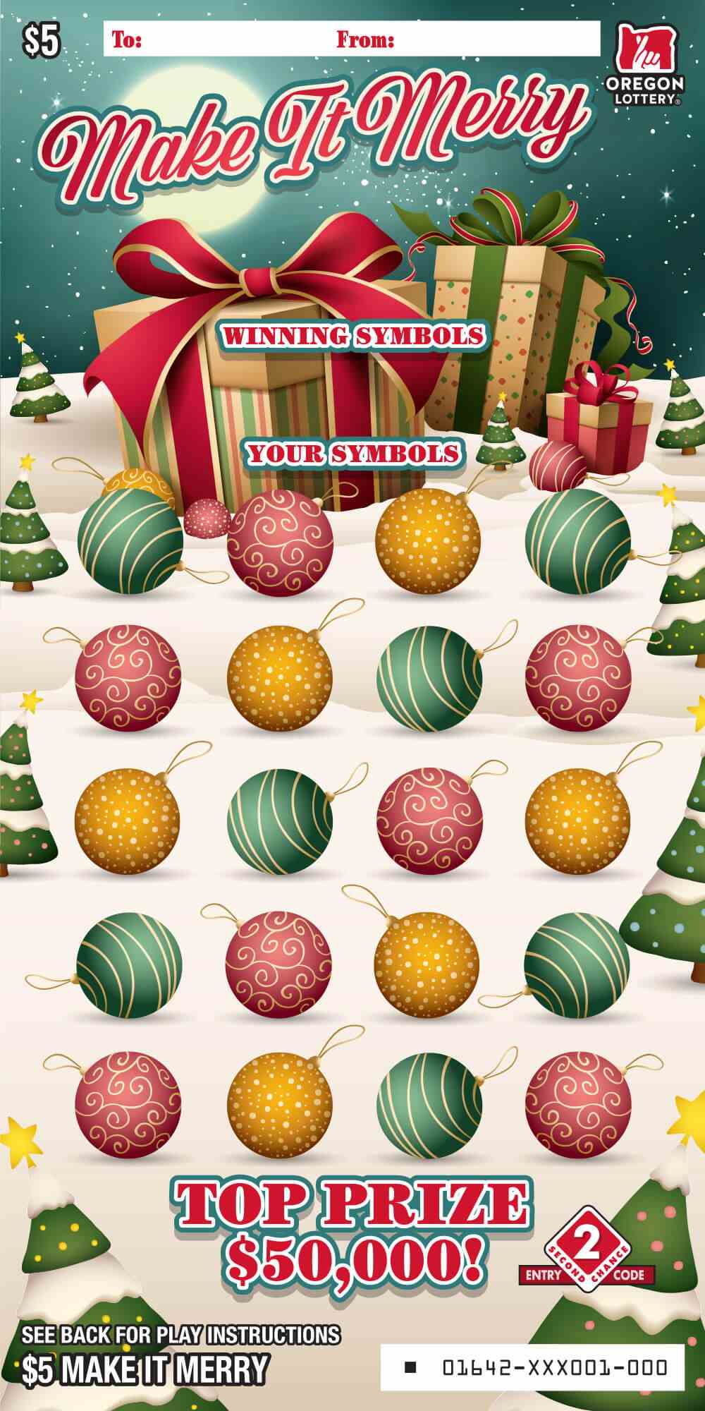 Make It Merry scratchcard - game number #1642 - front