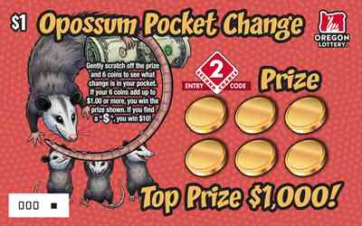 Opossum Pocket Change scratchcard - game number #1689 - front