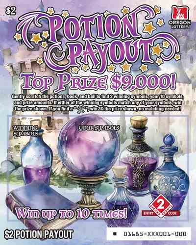 Potion Payout scratchcard - game number #1685 - front