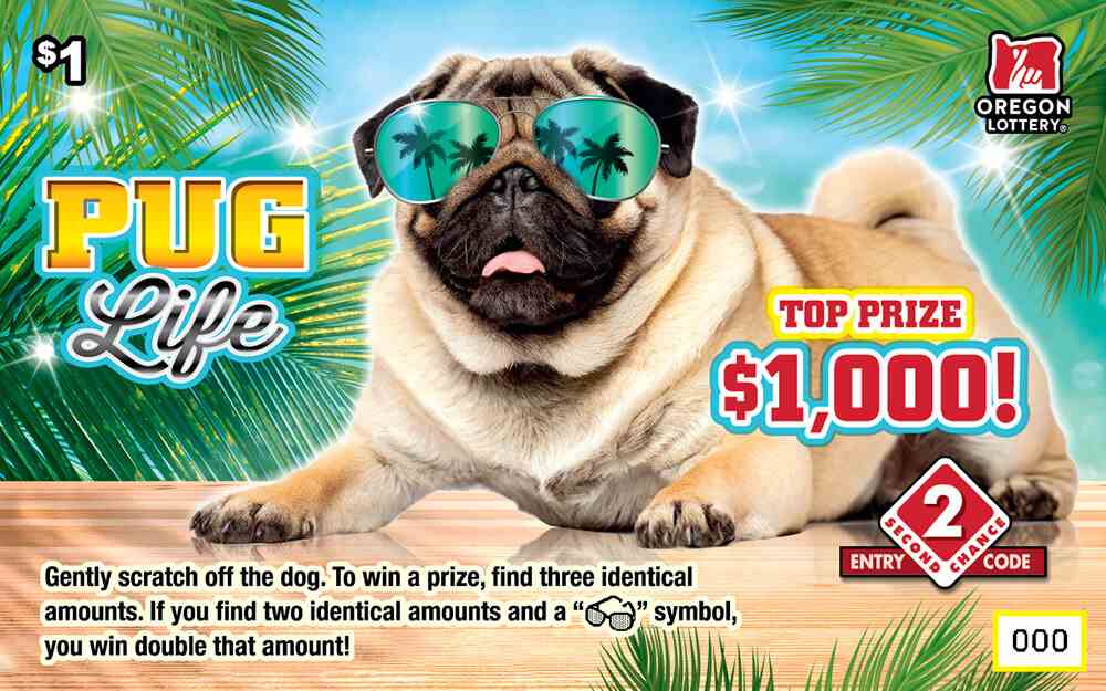 Pug Life scratchcard - game number #1628 - front