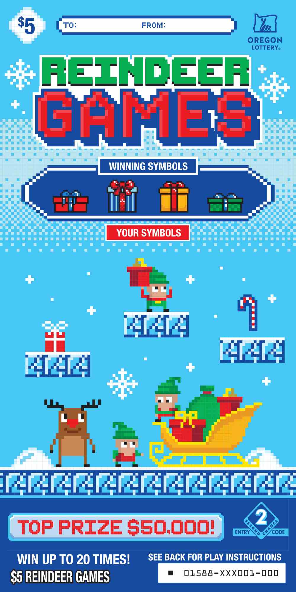 Reindeer Games scratchcard - game number #1588 - front