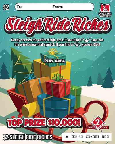 Sleigh Ride Riches scratchcard - game number #1641 - front