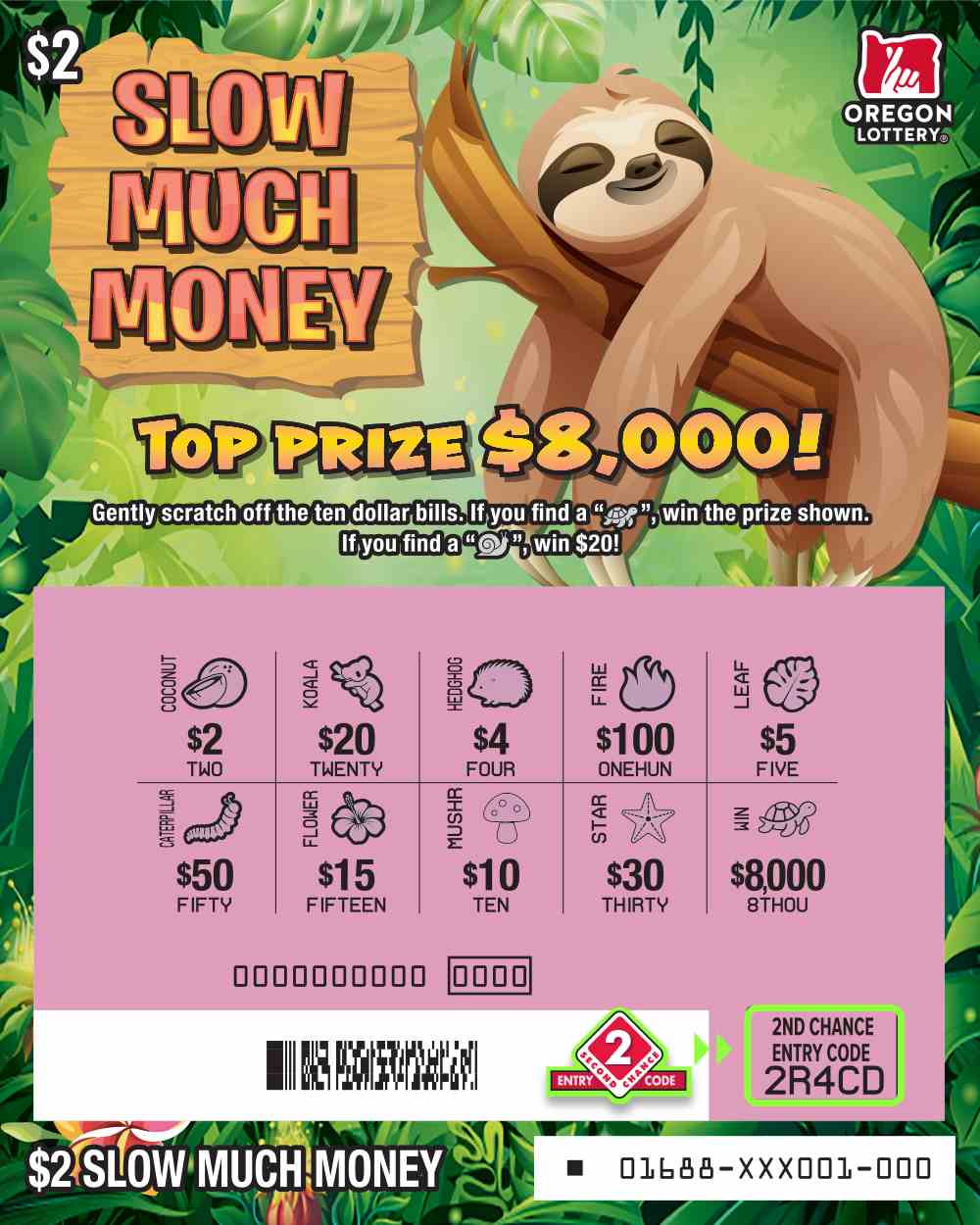 Slow Much Money scratchcard - game number #1688 - front-scratched