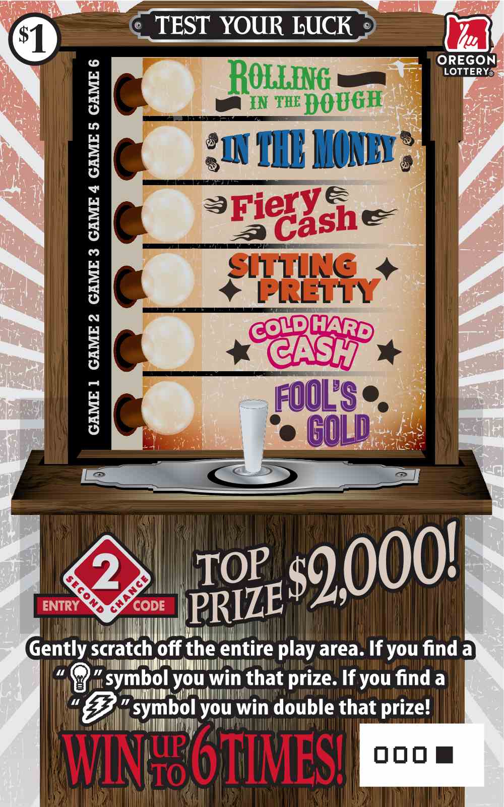 Test Your Luck scratchcard - game number #1539 - front