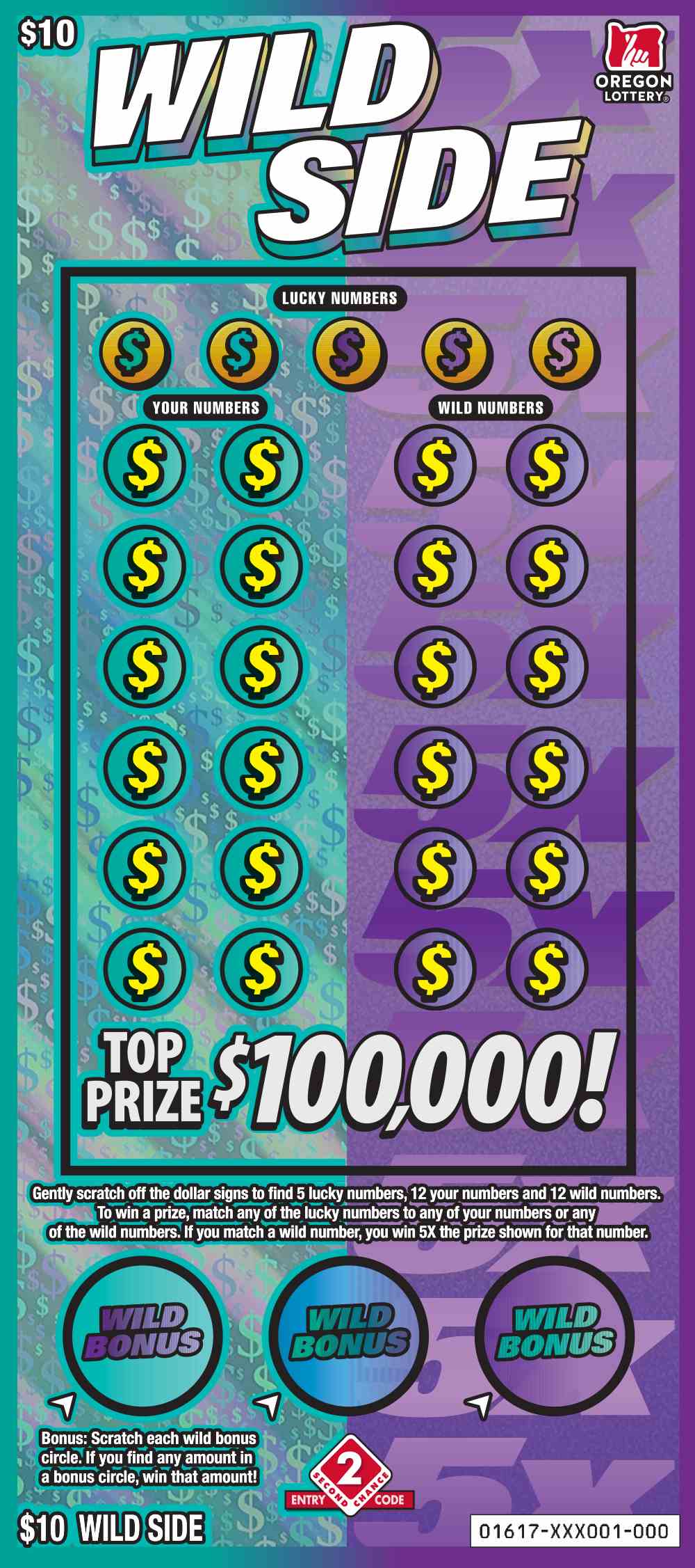 Wild Side scratchcard - game number #1617 - front
