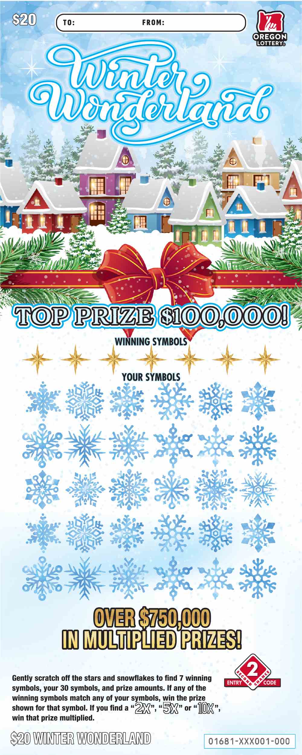 Winter Wonderland scratchcard - game number #1681 - front
