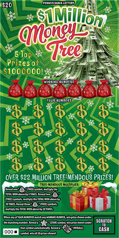 $1 Million Money Tree scratchcard - game number #3231 - front