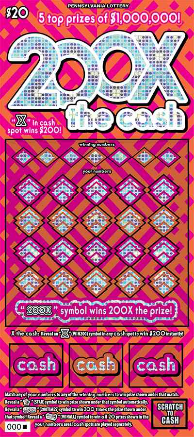 200X The Cash scratchcard - game number #3303 - front