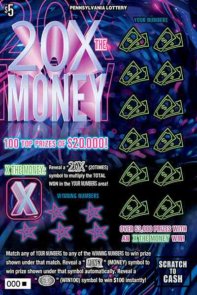 20X the Money scratchcard - game number #3260 - front