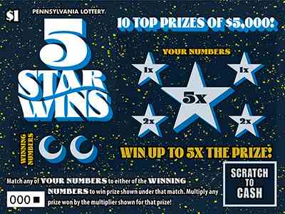 5 Star Wins scratchcard - game number #3347 - front