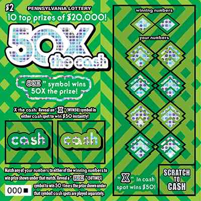 50X The Cash scratchcard - game number #3306 - front