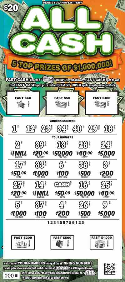 All Cash scratchcard - game number #3272 - front-scratched