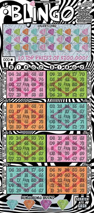 Blingo scratchcard - game number #3305 - front