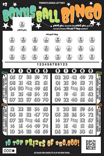 Bonus Ball Bingo scratchcard - game number #3314 - front-scratched