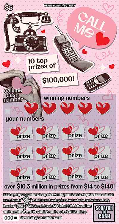 Call Me scratchcard - game number #3294 - front