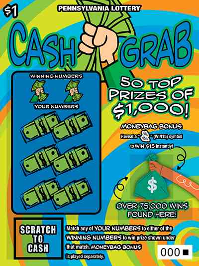 Cash Grab scratchcard - game number #3380 - front
