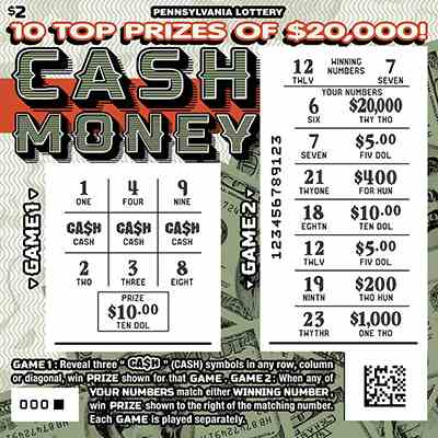 Cash Money scratchcard - game number #3225 - front-scratched