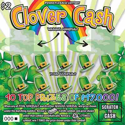 Clover Cash scratchcard - game number #3249 - front