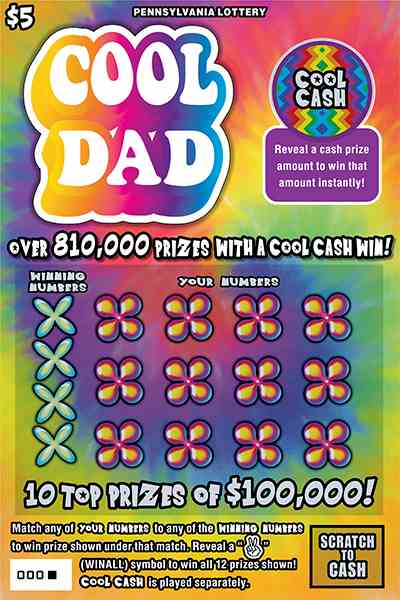 Cool Dad scratchcard - game number #3261 - front