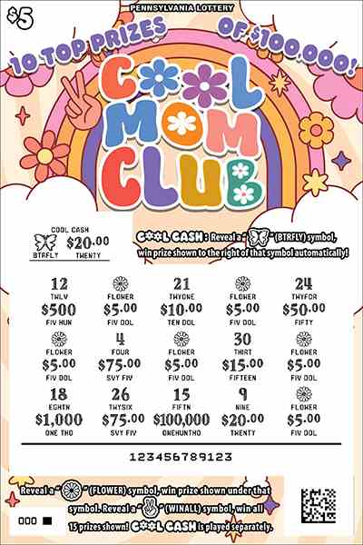 Cool Mom Club scratchcard - game number #3257 - front-scratched