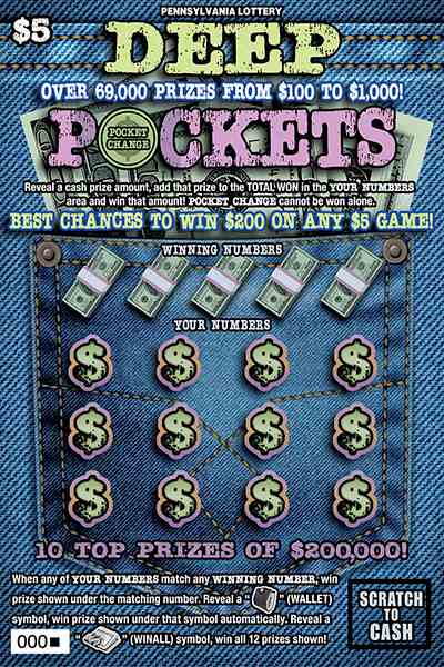 Deep Pockets scratchcard - game number #3252 - front