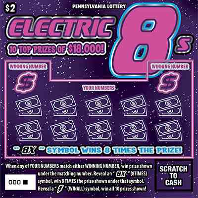 Electric 8s scratchcard - game number #3217 - front