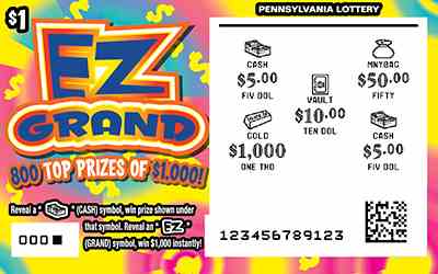 EZ Grand scratchcard - game number #3258 - front-scratched