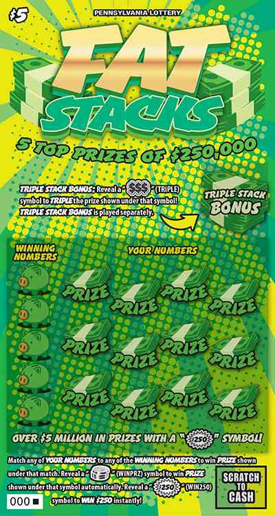 Fat Stacks scratchcard - game number #3378 - front