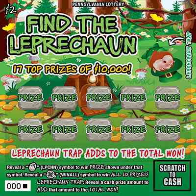 Find The Leprechaun scratchcard - game number #3346 - front