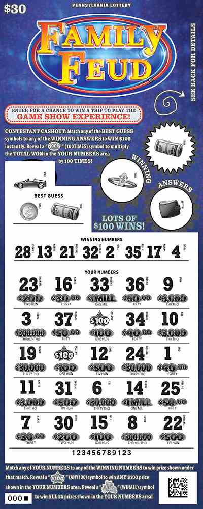 Game Show Experience scratchcard - game number #3376 - front-scratched