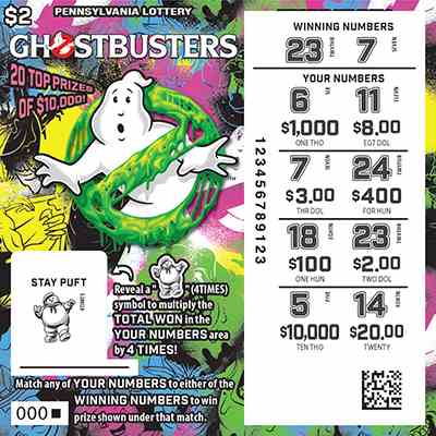 Ghostbusters scratchcard - game number #3379 - front-scratched