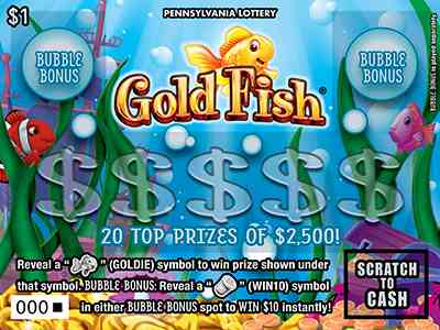 Gold Fish® scratchcard - game number #3357 - front