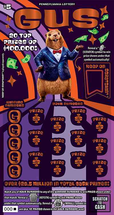 Gus® scratchcard - game number #3356 - front
