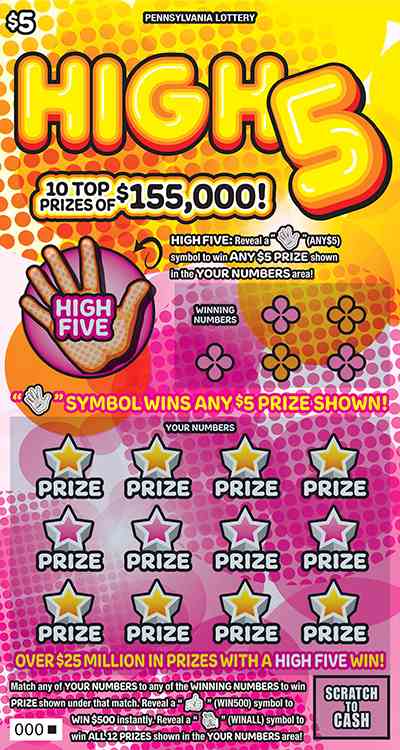 High 5 scratchcard - game number #3310 - front