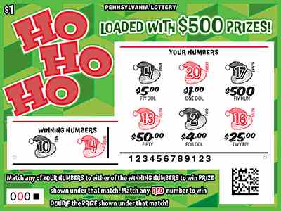 Ho Ho Ho scratchcard - game number #3335 - front-scratched