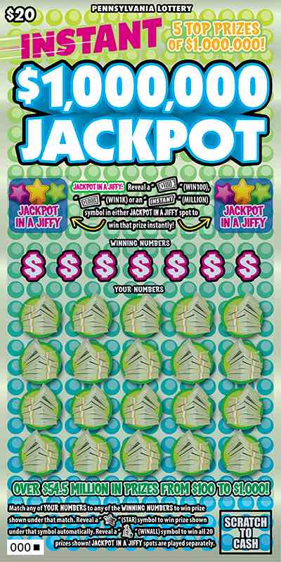 Instant $1,000,000 Jackpot scratchcard - game number #3259 - front