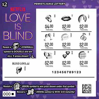 Love Is Blind scratchcard - game number #3340 - front-scratched