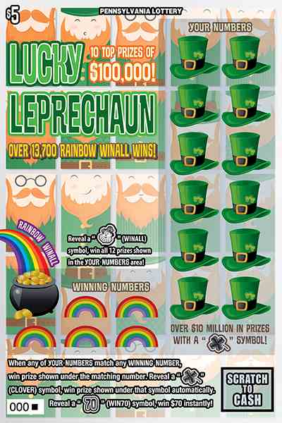 Lucky Leprechaun scratchcard - game number #3248 - front