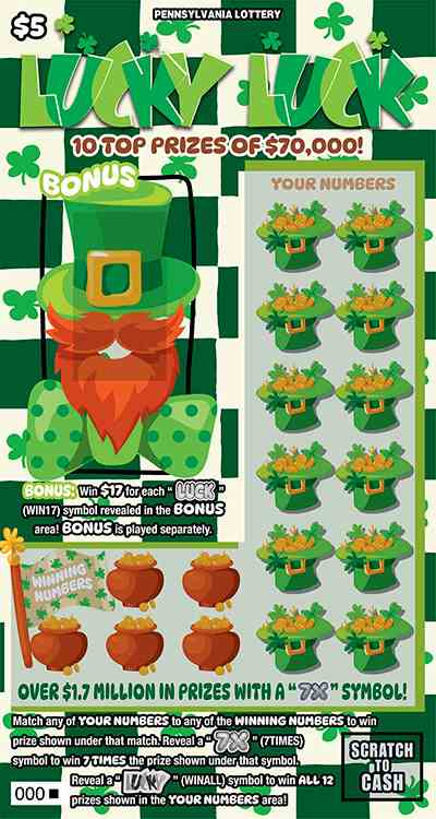 Lucky Luck scratchcard - game number #3300 - front