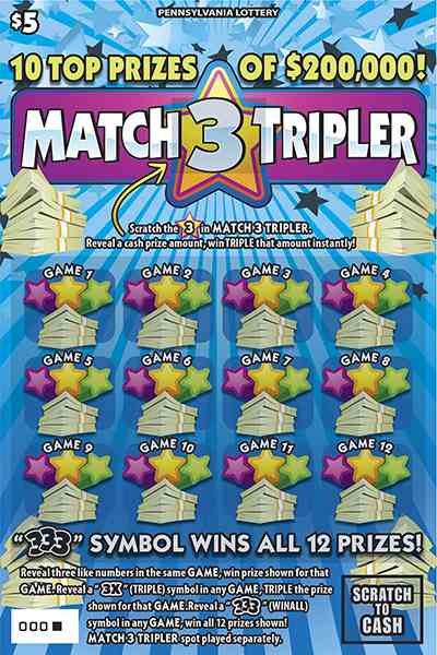 Match 3 Tripler scratchcard - game number #3216 - front