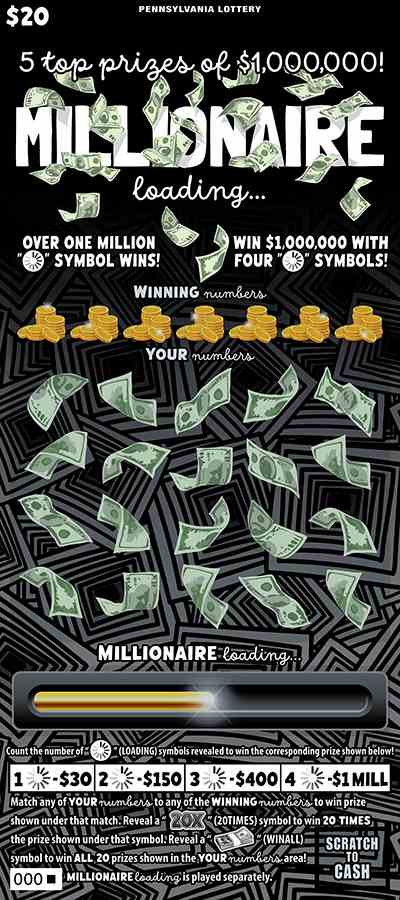 Millionaire Loading scratchcard - game number #3320 - front